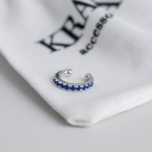 Sapphire Blue Zircon Pave Ear Cuff