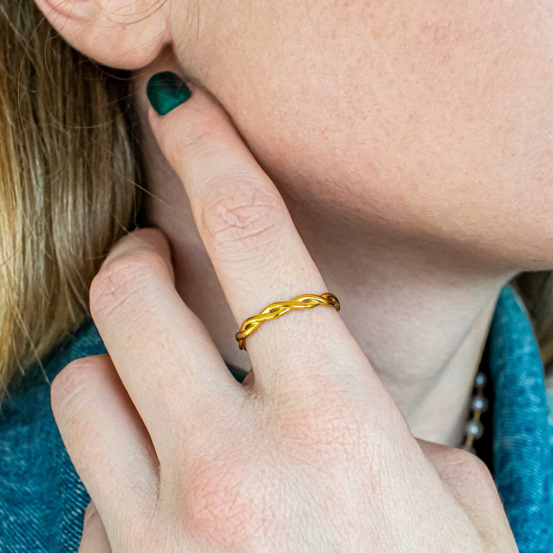 Stainless Steel Braided Ring