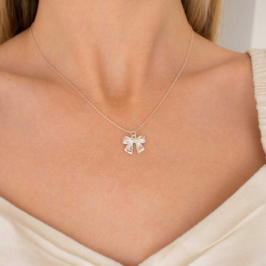 Silver Bowknot Necklace