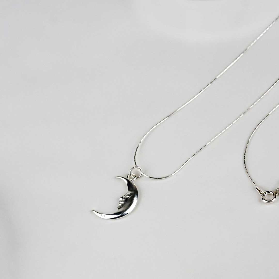 Sterling Silver Moon Necklace
