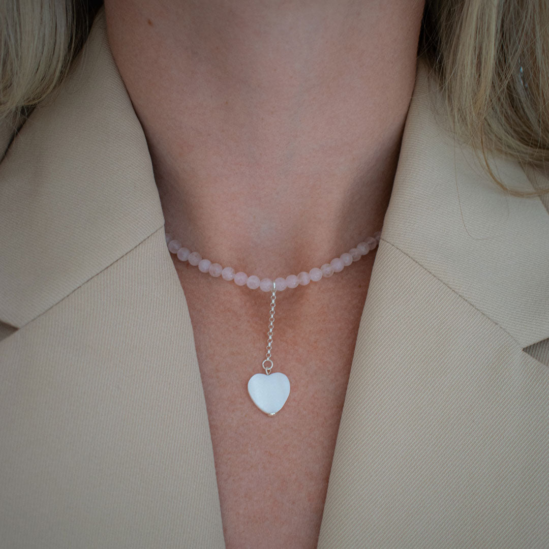 Gemstone Heart Charm Necklace