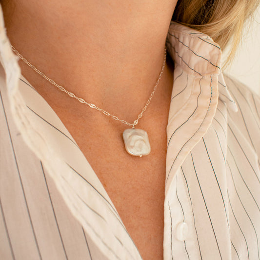 Pearl Pendant on Sterling Silver Chain