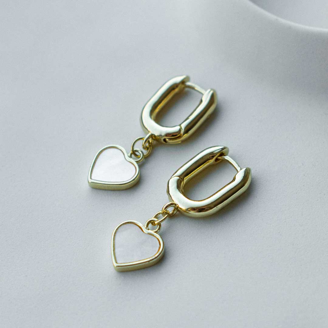 Jewelry Heart Pendant Hoops