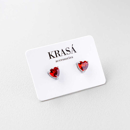 Red Heart Studs