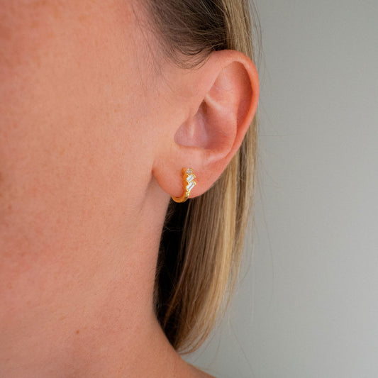 Серьги-хагги с огранкой багет