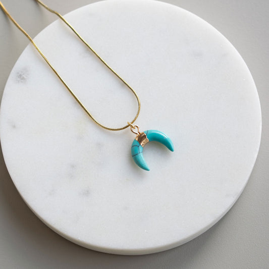 Stainless Steel Crescent Moon Necklace