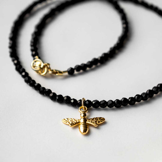 Bee Pendant Beaded Necklace | Made in Estonia 🇪🇪