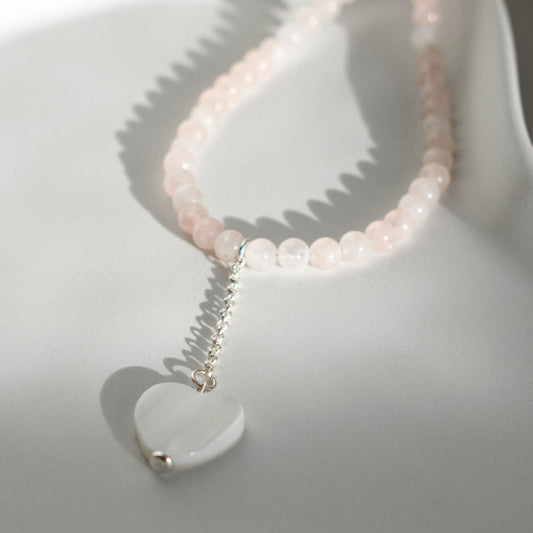 Gemstone Heart Charm Necklace