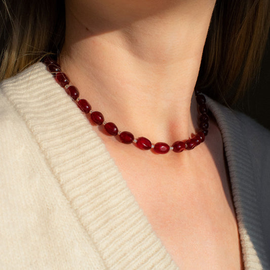 Burgundy Wine Statement Necklace | Made in Estonia 🇪🇪