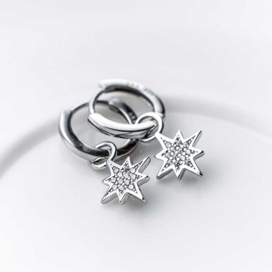 Star Charm Hoops