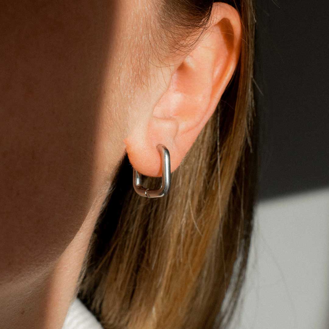 Small Metal Color Rectangular Hoops