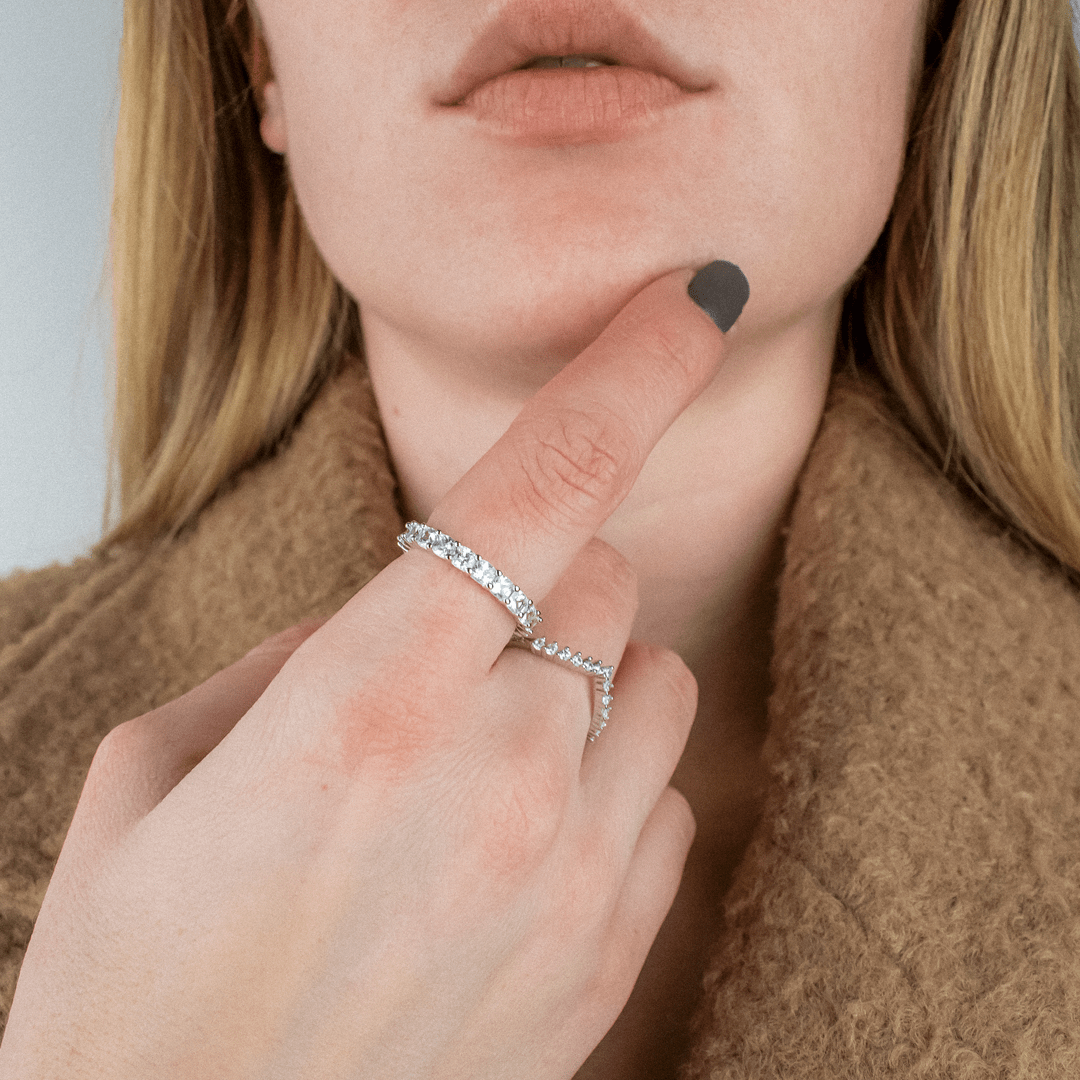 Sterling Silver Eternity Cubic Zircon Ring