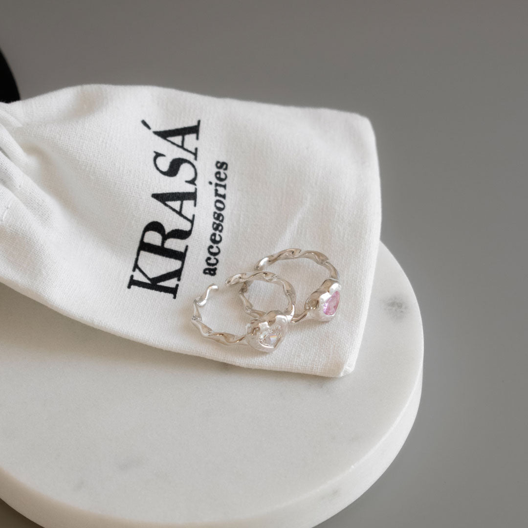 Adjustable Melted Heart Sterling Silver Ring