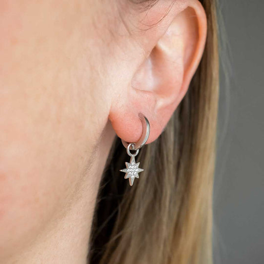 Star Charm Hoops