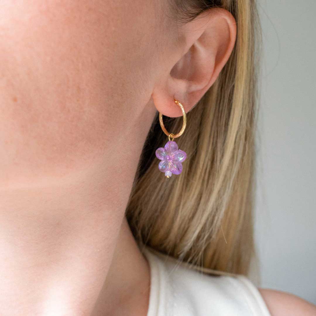 Flower Bloom Hoop Earrings