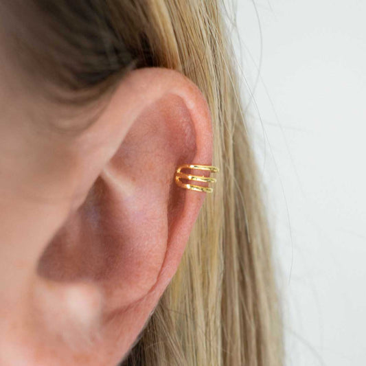 Серьга-каффа из серебра, без прокола