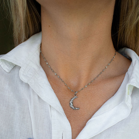 Stainless Steel Moon Necklace