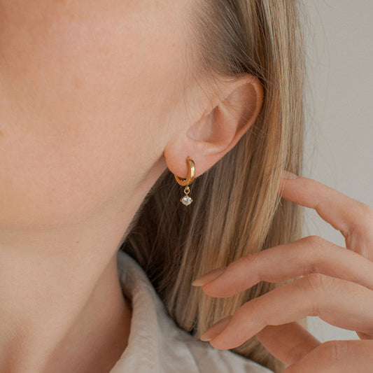 Gold-plated Crystal Drop Earrings