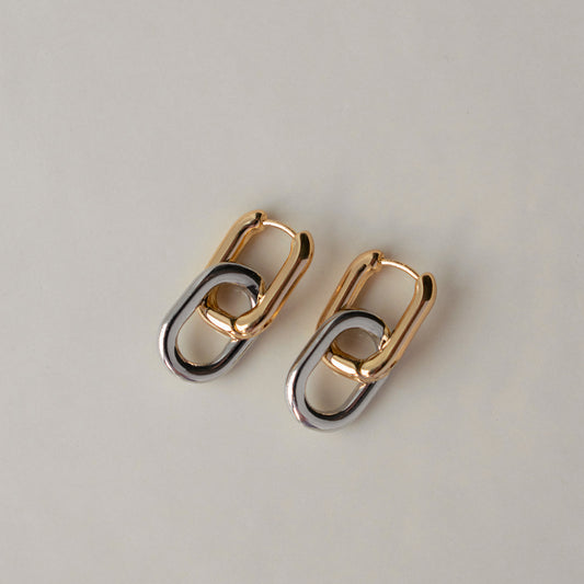 Geometric Bicolor U-shaped Hoops