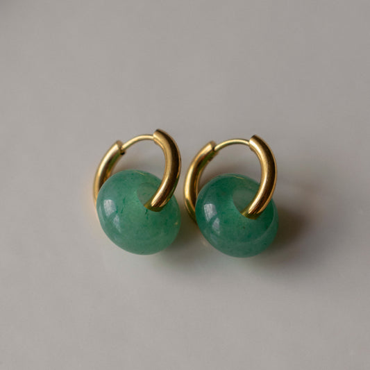 Donut Bead Hoops - Green