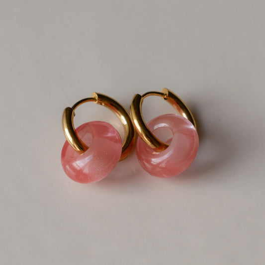Donut Bead Hoops - Watermelon