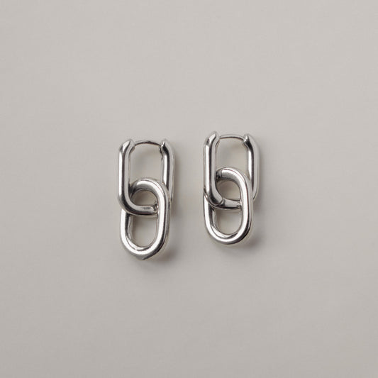 Geometric Pendant U-shaped Hoops