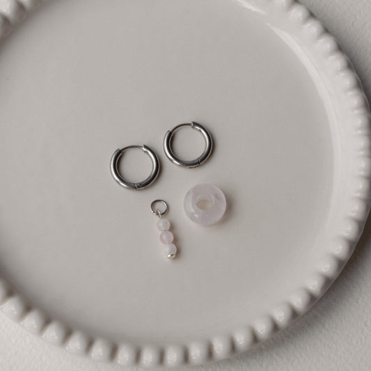 Pink Donut Asymmetric Hoops