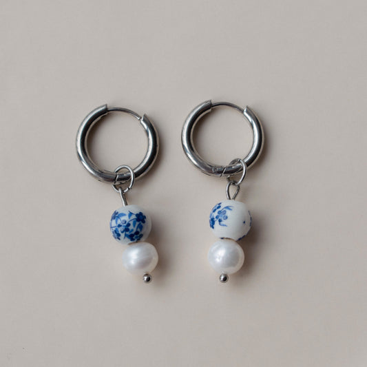 Taevas - Ceramic Pearl Earrings