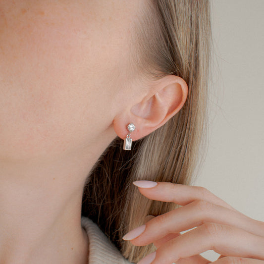 Crystal Drop Stud Earrings