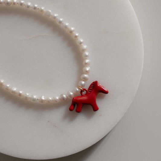 Pearl Horse Bracelet