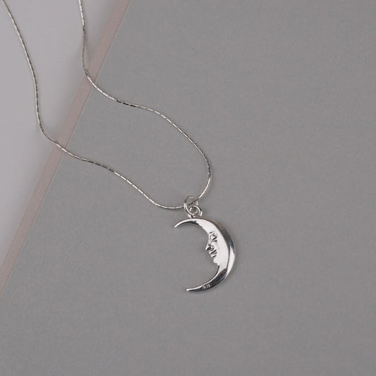 Sterling Silver Moon Necklace