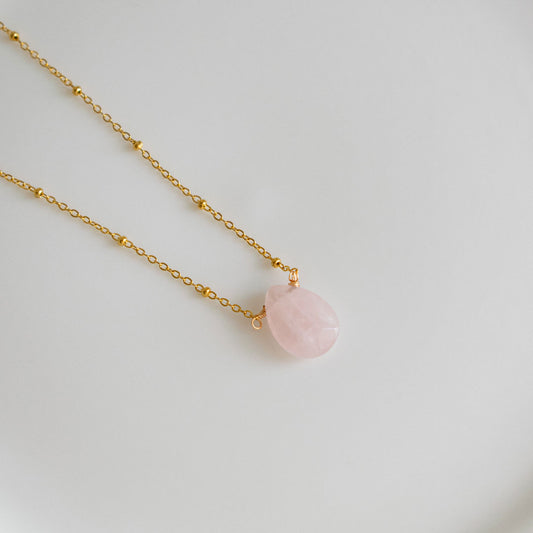 Rose Teardrop Necklace