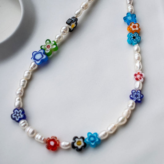 Pearl Flower Beaded Necklace | Made in Estonia 🇪🇪