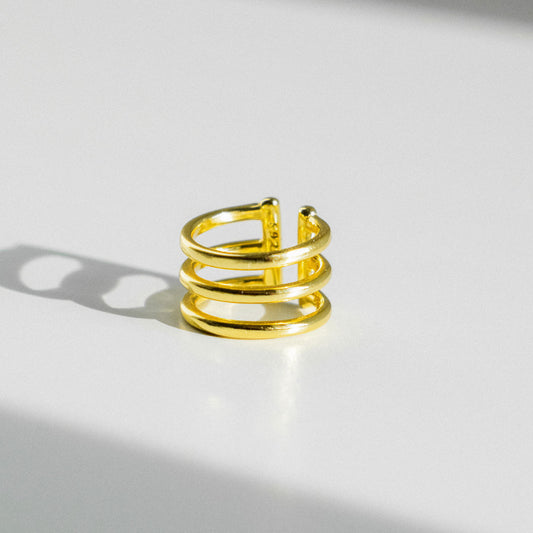 Серьга-каффа из серебра, без прокола