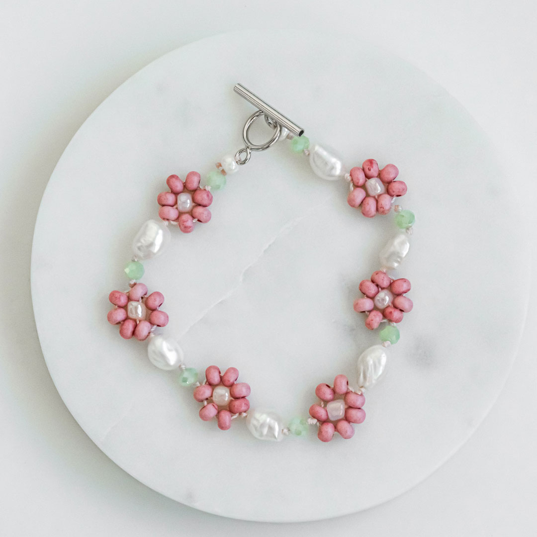 Flower Gemstone Bracelet | Made in Estonia 🇪🇪