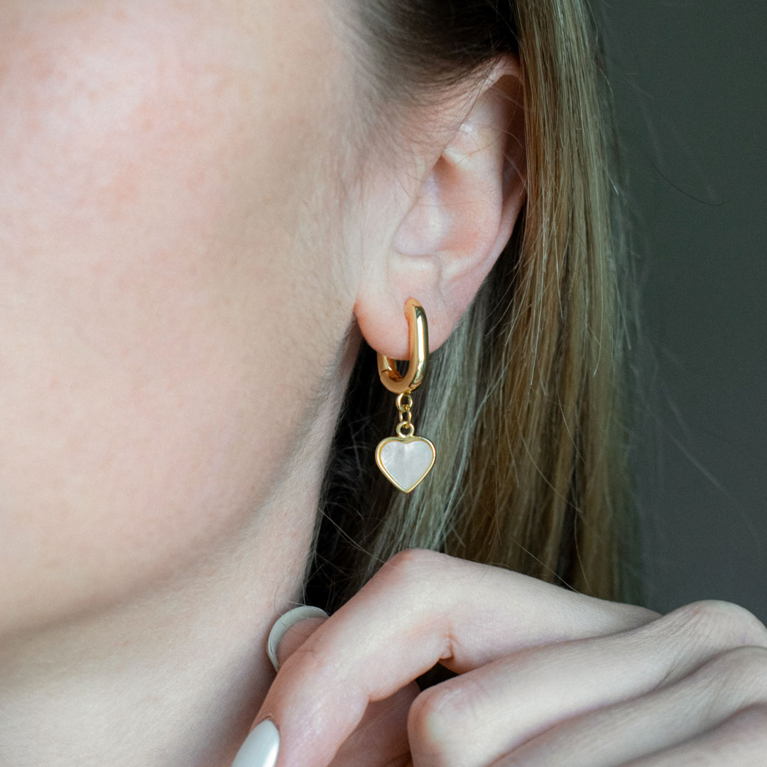 Jewelry Heart Pendant Hoops