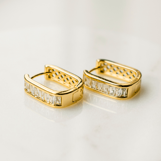 Zircon Rectangular Earrings