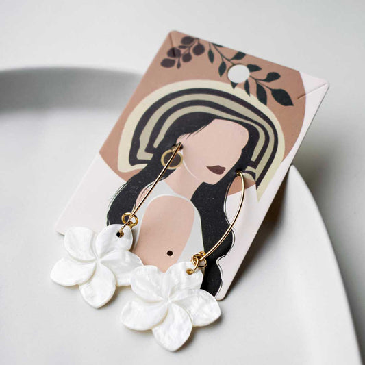 Flower Drop Earrings with Curved Ear Wire | Made in Estonia 🇪🇪