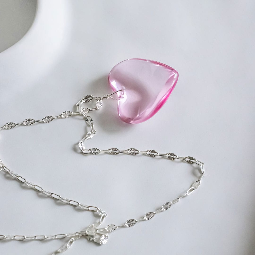 Цепь с подвеской "Розовое сердце"