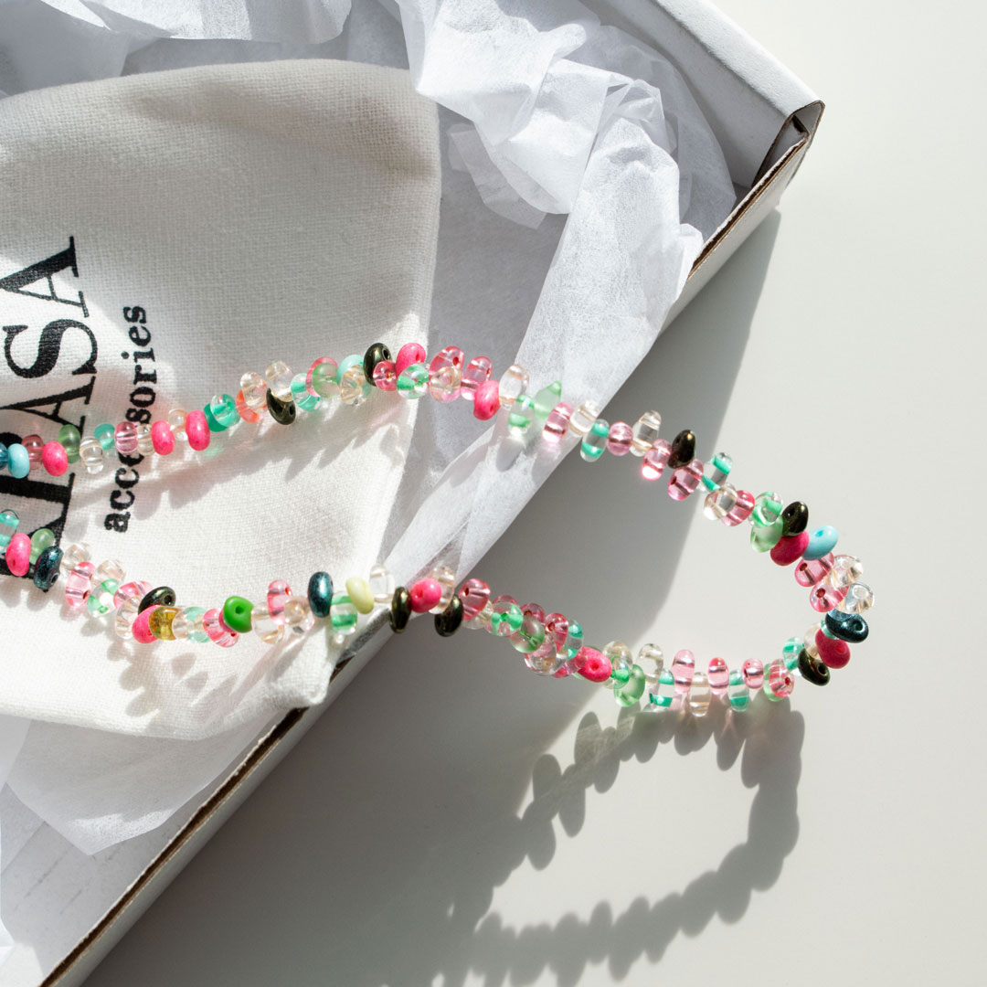 Pink Flamingo Beaded Necklace | Made in Estonia 🇪🇪