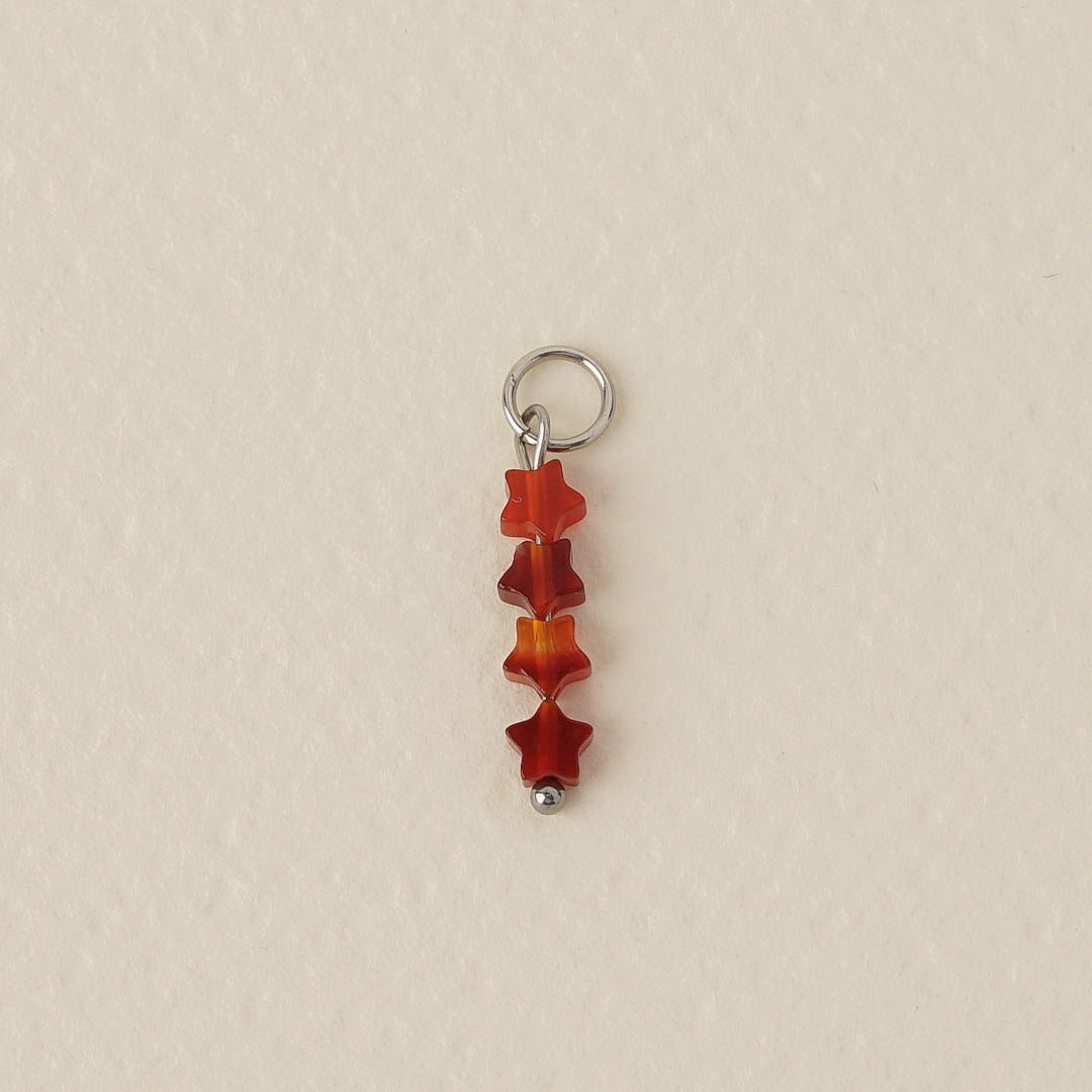 Red Agate Mini Stars Charm