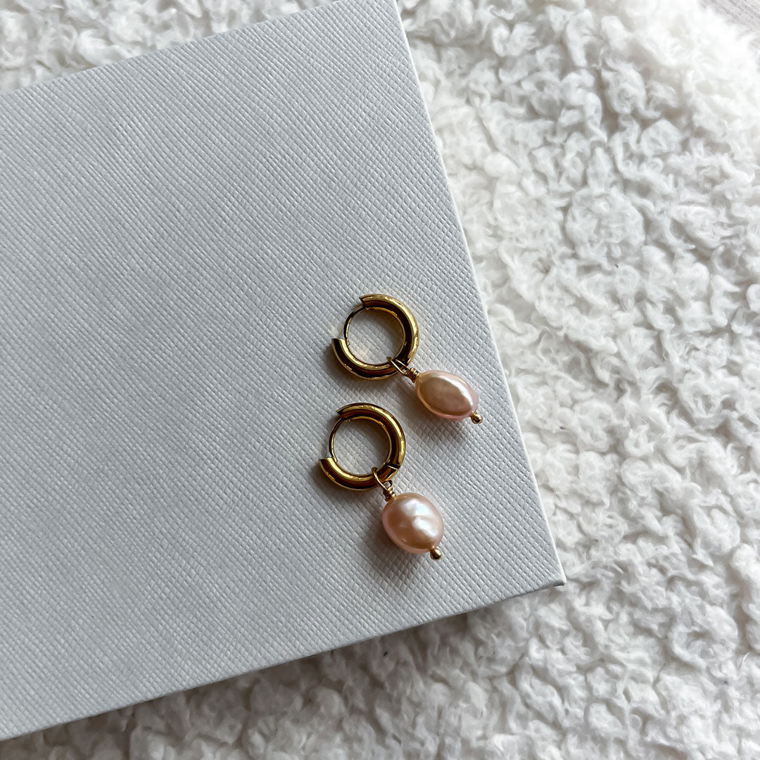 Stainless Steel Pearl Earrings