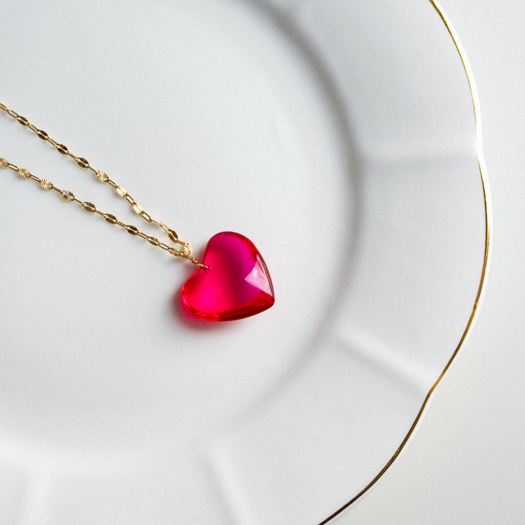 925 Silver Glass Heart Necklace | Made in Estonia 🇪🇪