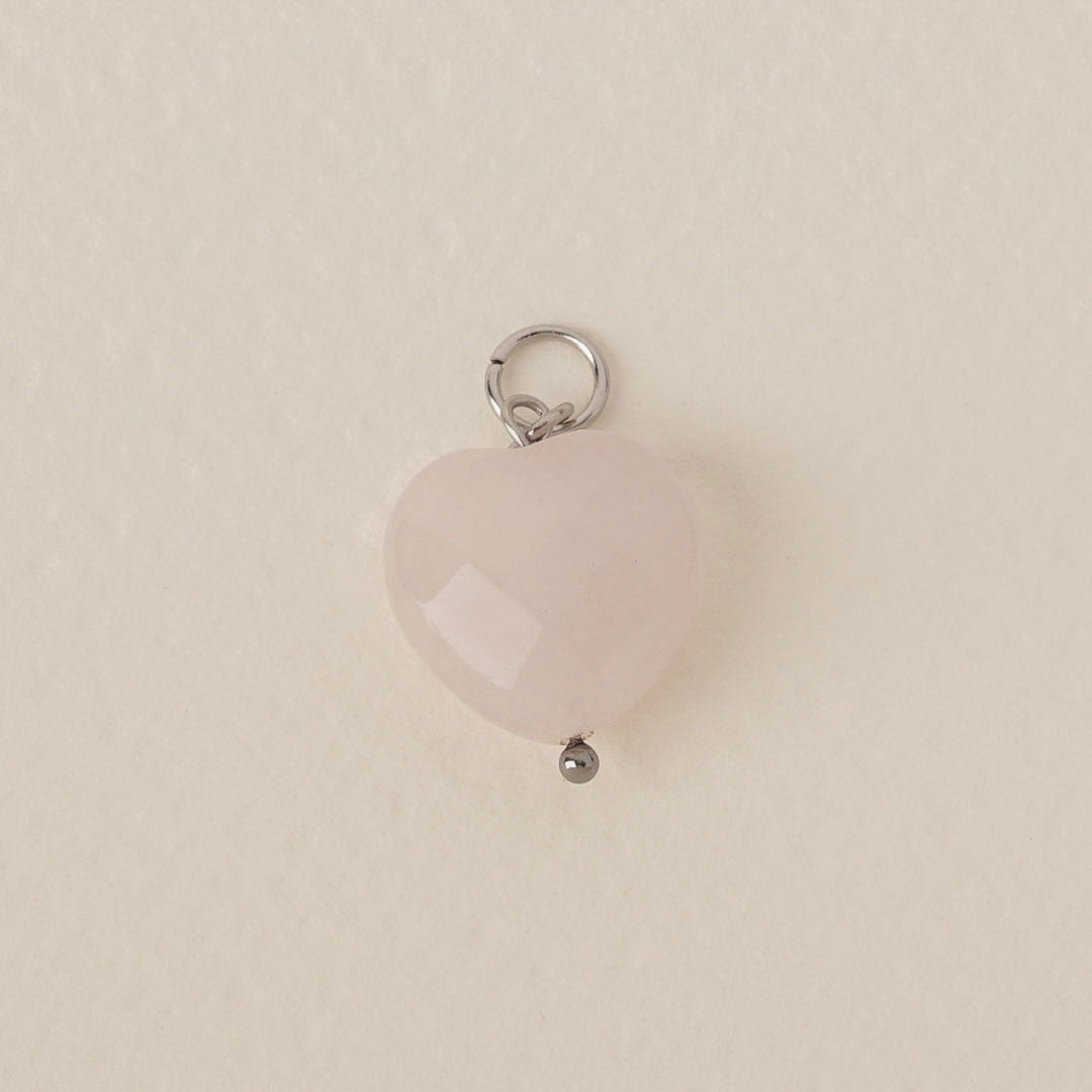 Pink Quartz Heart Charm
