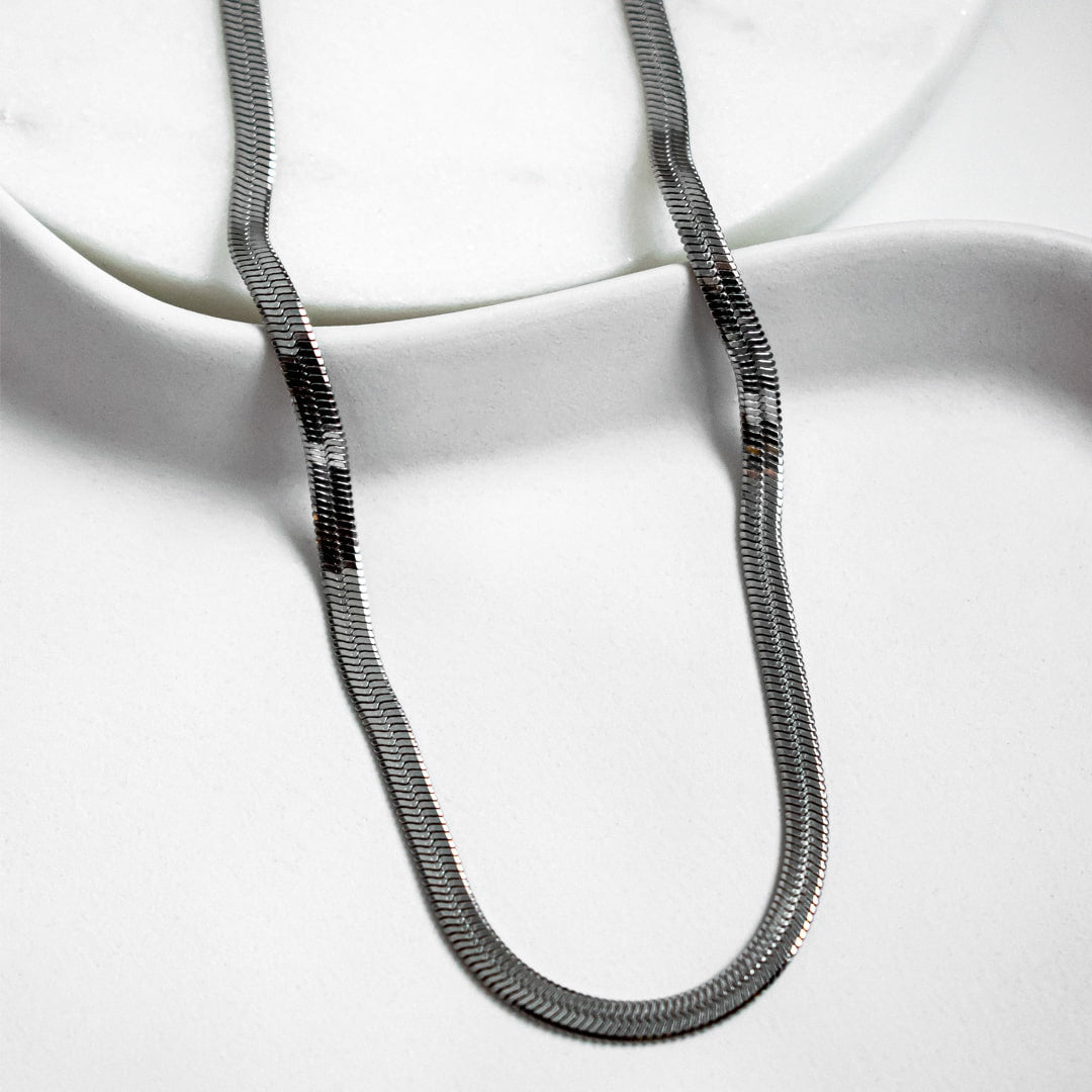Flat Snake Silver Chain