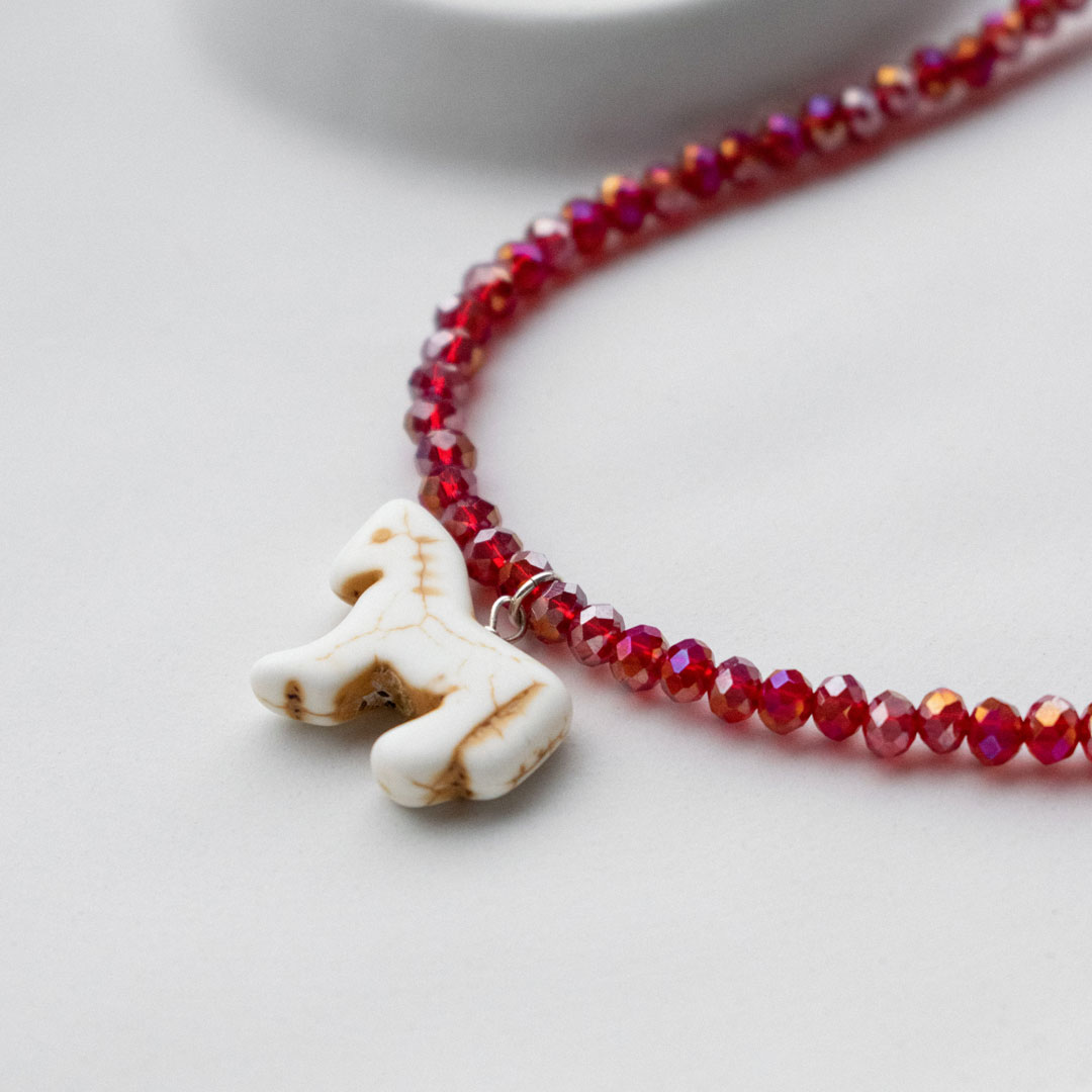 Horse Pendant Beaded Necklace | Made in Estonia 🇪🇪