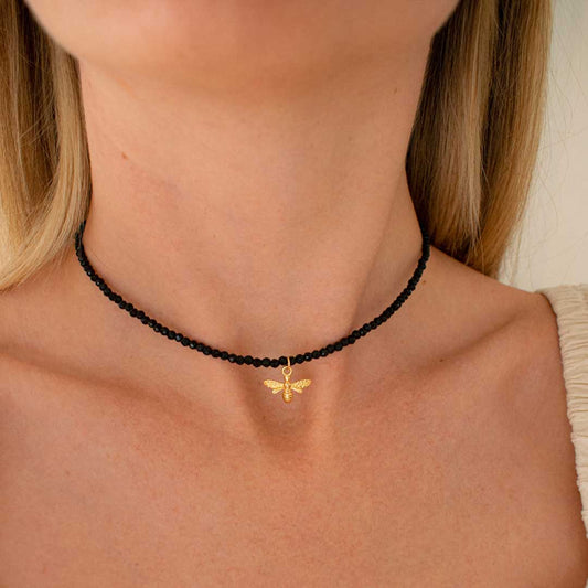 Bee Pendant Beaded Necklace | Made in Estonia 🇪🇪