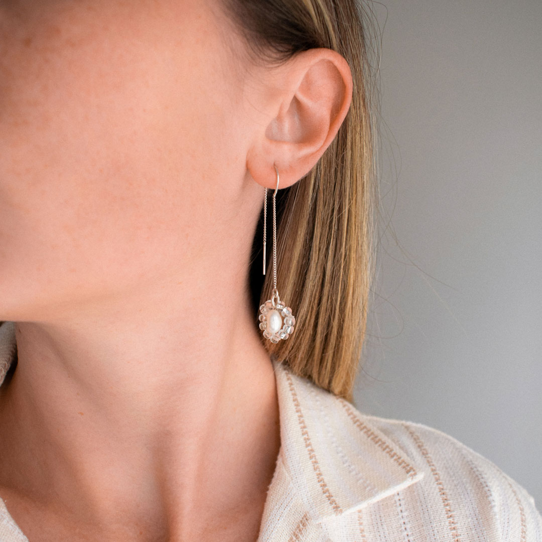 Silver Pearl Threader Earrings | Made in Estonia 🇪🇪