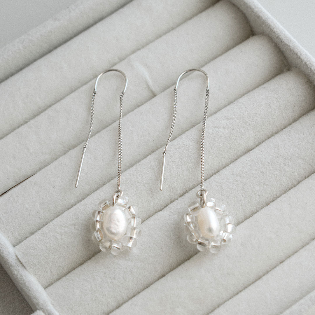 Silver Pearl Threader Earrings | Made in Estonia 🇪🇪