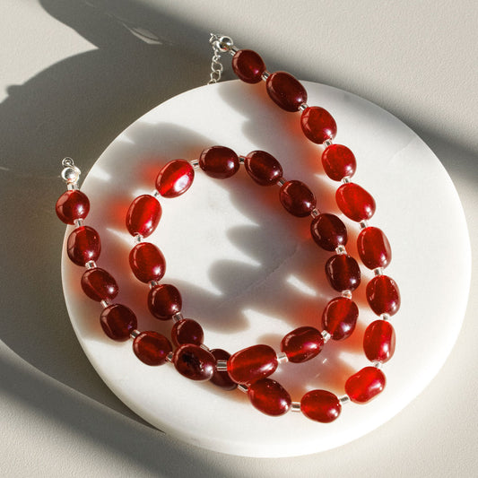 Burgundy Wine Statement Necklace | Made in Estonia 🇪🇪
